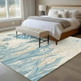 thumbnail image 5 of Retro Ocean Washable Living Room Rugs 6'x9', Blue Beige Sea Turtles Shells Jellyfish Seaweed Low Pile Throw Large Area Rug Non-Slip Sturdy Edge Binding Carpet for Dining Room Kitchen Office, 5 of 9