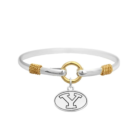 BYU Cougars Two Tone Silver Gold Cuff Bangle Bracelet Charm Jewelry Brigham  Officially Licensed NCAA Product Licensed By From The Heart Enterprises
