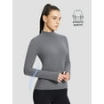 thumbnail image 5 of BALEAF Thermal Long Sleeve Shirts for Women Turtleneck Base Layer Top Warm Fleece Winter Clothes Cold Weather Gear with Neck Gaiter Gray 2XL, 5 of 7