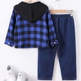 thumbnail image 5 of UYYX Boy Outfits Young Boys Classic Hood Outerwear Loose Straight Denim Pants Suit Soft Comfort Spring Outfit（Blue,3-4 Years）, 5 of 8