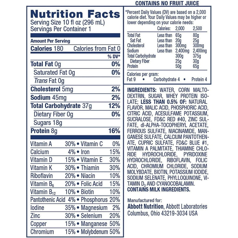  Ensure Clear Nutrition Drink Bottles - Blueberry Pomegranate -  10 oz - 4 pk : Health & Household