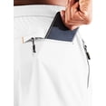 thumbnail image 5 of MIER Men's Dry Fit Athletic Running Shorts with 3 Zipper Pockets, White, M, 5 of 7