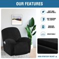 thumbnail image 4 of Silla reclinable elástica Slipcover H.VERSAILTEX, de terciopelo, color negro, 4 of 9