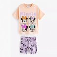 thumbnail image 1 of Camiseta de manga corta con estampado completo de Minnie para niñas, conjunto de ropa de verano, camiseta de Disney a la moda, trajes informales para niños pequeños, 2 piezas, 1 of 5
