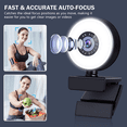 thumbnail image 2 of 4K HD Autofocus Webcam with Microphone, Adjustable Light Computer Camera USB Webcam for Laptop Desktop Video Calling, 2 of 8