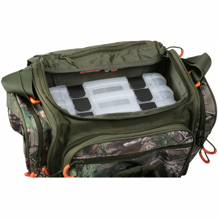 Ugly Stik Fishing Tackle Bag with Four Medium Lure Box Storage, Realtree  Camo, Polyester
