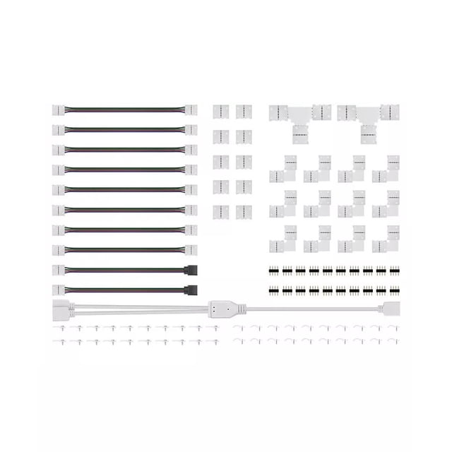 95 Pzs Conector Broche Para Unir Tira Led Rgb 4 Pines 10mm