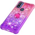 thumbnail image 6 of Glitter Case for Motorola Moto G Play (2023)/ G Power 2022/ G Pure, Bling Sparkle Colorful Gradient Quicksand Soft TPU Liquid Cover with Ring Stand for Moto G Play (2023) JB-Pink Purple, 6 of 7