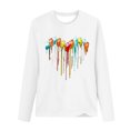 thumbnail image 4 of Womens Plus Size Tops Long Sleeve Round Neck Casual Loose Blouse White XL, 4 of 5