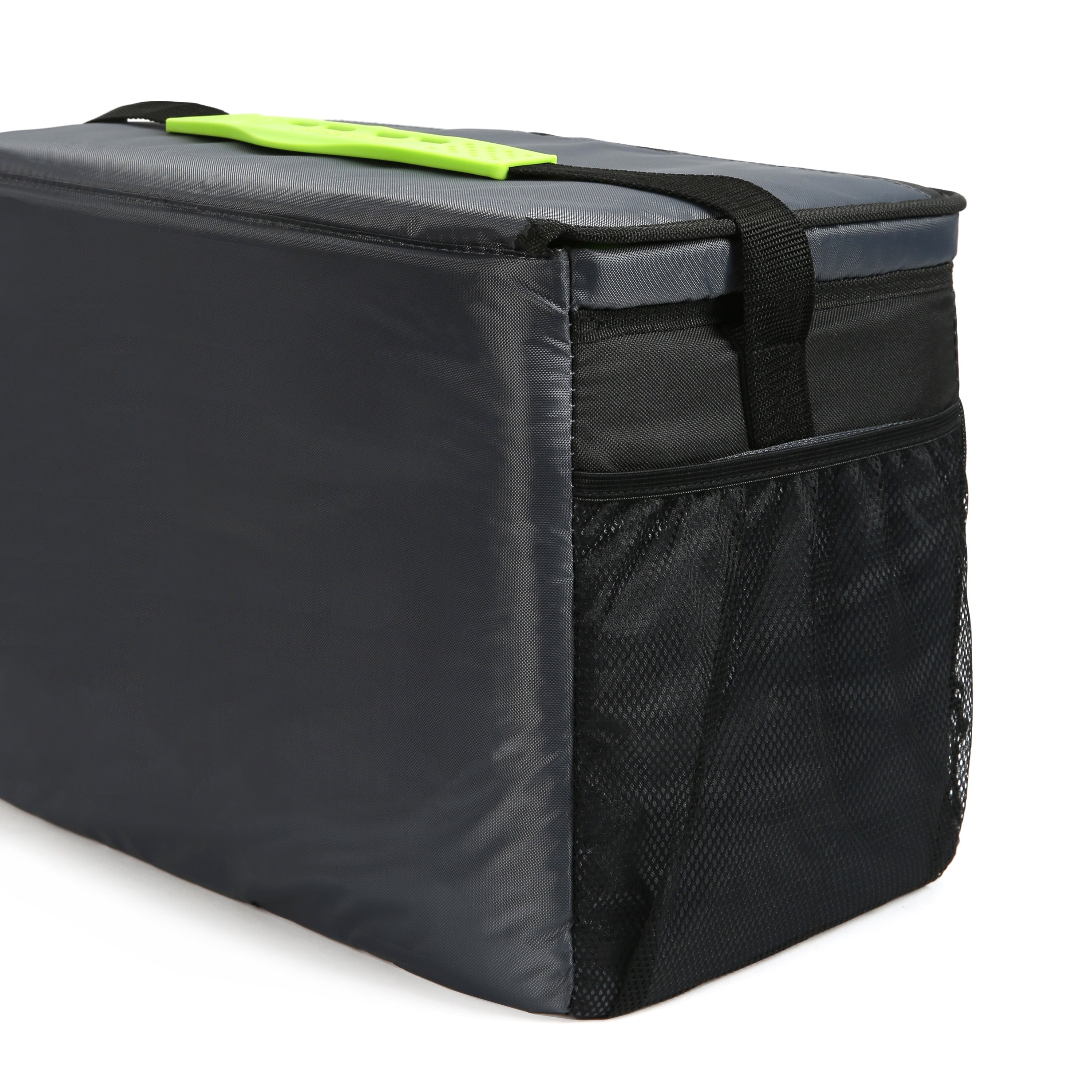 Zipperless Cooler 30 Can Black Gray green Polyester Patented Adjustable Strap 