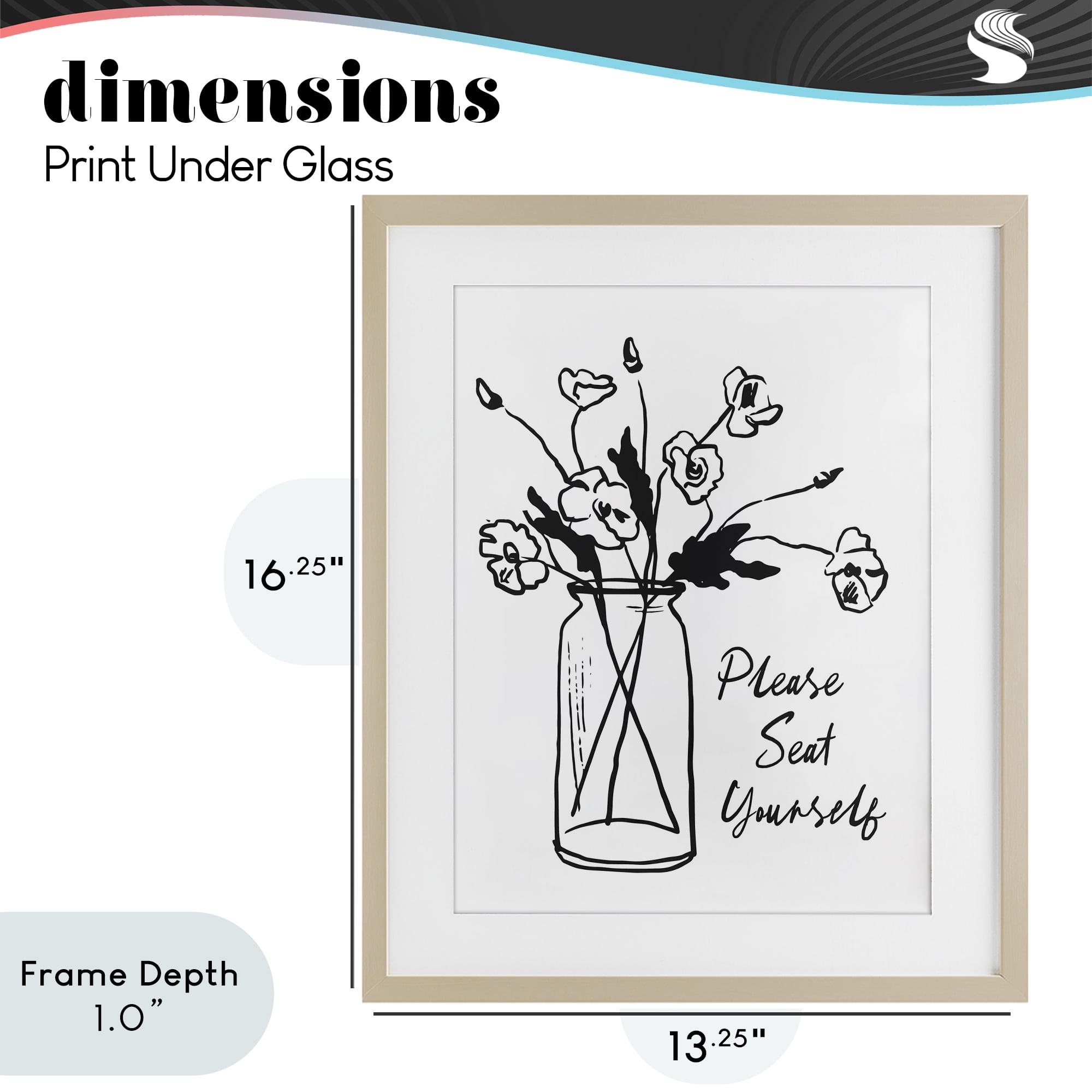 Stupell Industries Seat Yourself Bathroom Flowers Birch Framed Print Under Glass, design by Lettered and Lined