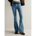 thumbnail image 2 of KelaJuan Women's Spring Summer Denim Pants Solid Color Mid Rise Slim Fit Flared Bell Bottom Jeans, 2 of 6