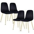thumbnail image 6 of Velvet Dining Chairs Set of 4,  Upholstered Tufted Chair with Wingback and Metal Legs, Modern Kitchen Room Chair for   Living Room, Lounge, Waiting Room, Farmhouse, (Black), 6 of 9