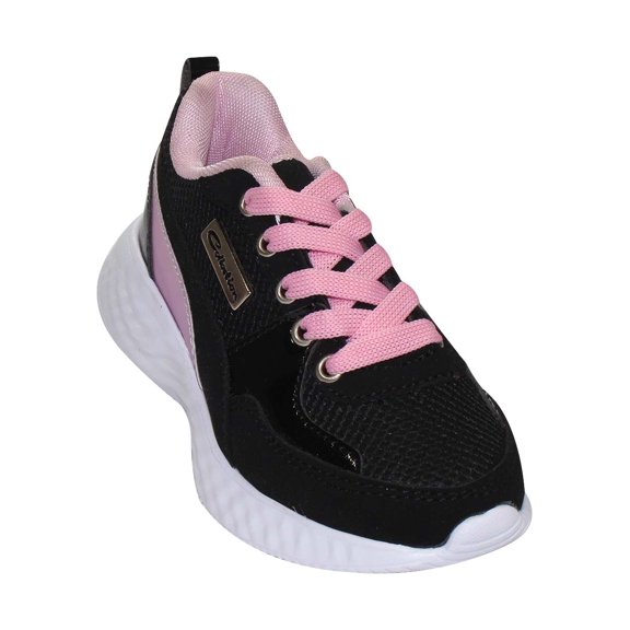 Tenis Casual Leon Niña Negro Textil 419p
