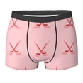 thumbnail image 6 of Men's Boxer Briefs, red hockey sticks pink Soft Comfy Mens Underwear Boxer Briefs Breathable With Widen Waist, 6 of 7
