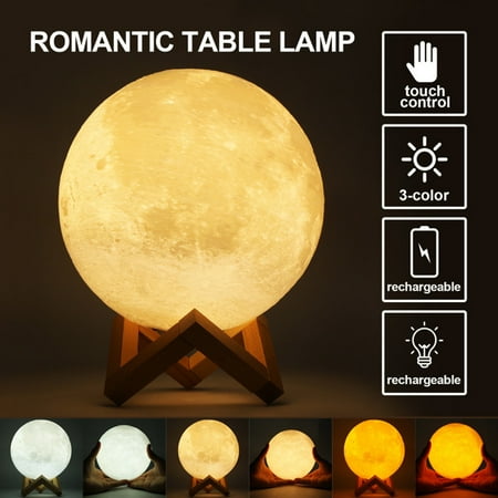 

STAFIH 3D USB LED Night Lunar Light Printing Moon Lamp Moonlight Touch 3 Color Changing