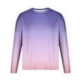 thumbnail image 1 of LNWUY Men's Plus Size Crew Neck Long Sleeve Pullover Gradient Contrast Color Quick Dry Athletic Workout Gym Breathable Sweatshirt Top Pink XXXXL, 1 of 3