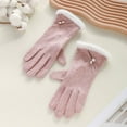 thumbnail image 3 of Yesbay Women Gloves Touch Screen Windproof Warm Gloves Thermal Knitted Gloves with Fluffy Fur Trim, 3 of 8