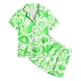 thumbnail image 4 of 2025 Tenues pour Filles & Ensemble 2 Pcs Pyjamas Couverture Tenue pour Enfants Graphique Petit Crop Top Tenues Imprimé Manches Courtes Bouton avec Couverture Chemise Shorts Pyjama, 4 of 4