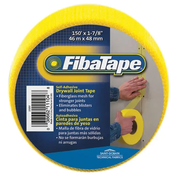 2" x 150' FibaTape FDW6415-U Yellow FibaTape Self-Adhesive Mesh Joint Tape