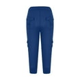 thumbnail image 7 of Owordtank Cargo Capris for Women with Pockets Plus Size Drawstring Elastic Waist Casual Summer Cropped Pants, 7 of 7