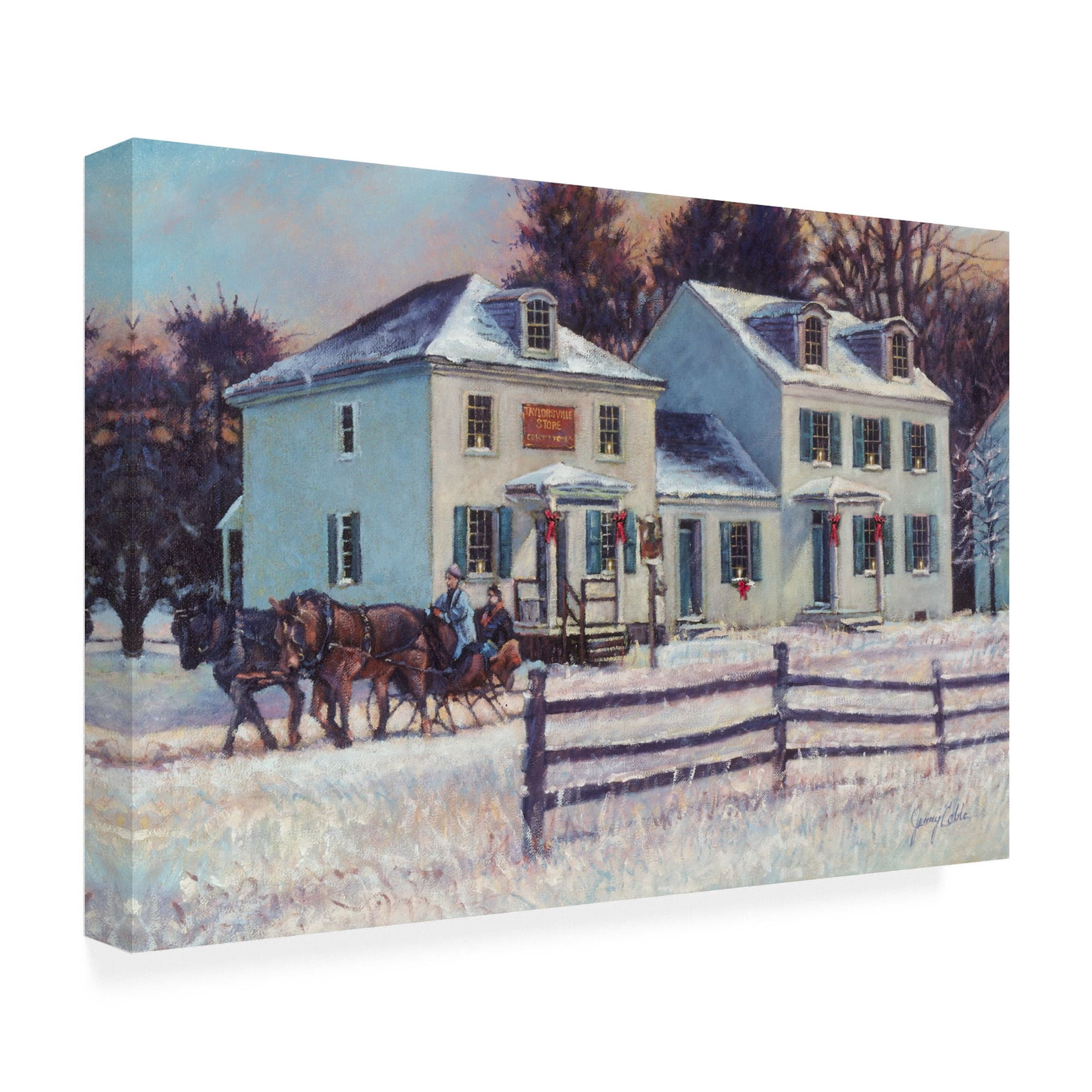 Jerry Cable 'Christmas In The Crossing' Canvas Art