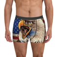 thumbnail image 1 of Balery Eagle With USA Flags Calzoncillos bóxer para hombre, ropa interior de algodón suave y transpirable con cinturilla de nailon-Large, 1 of 5