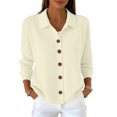 thumbnail image 4 of Womens Button Up Cardigan Sweaters Chunky Knit Long Sleeve Lapel Collared Tops Fall Winter Fashion Clothes Outfits, 4 of 4