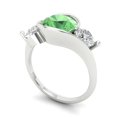 thumbnail image 2 of Three-Stone Engagement Ring for Women - 3.5ct Simulated Green Diamond in 14K White Gold Promise Ring, 2 of 7