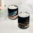 thumbnail image 4 of 2 Pack Bathroom Canisters Transparent Storage Jar for Cotton Ball, Swab, Floss Watercolor Vintage Blue Bird, 4 of 6