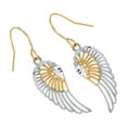 thumbnail image 2 of JewelStop 10k Real Yellow & White Gold Angel Wing Dangling Earrings, 2 of 5