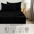 thumbnail image 3 of Lux Decor 4 Piece Twin XL Bed Sheets Set - Deep Pocket Twin XL Sheets Set, Soft Microfiber Breathable & Cooling Sheets (Black), 3 of 10
