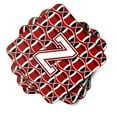 thumbnail image 2 of Letter Z Football Cardinal and White Foam Coaster Set of 4, 2 of 3