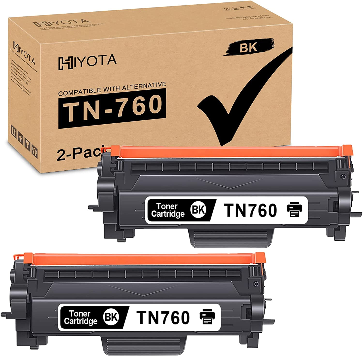 TN760 Black High Yield Toner Cartridge Replacement for Brother TN760