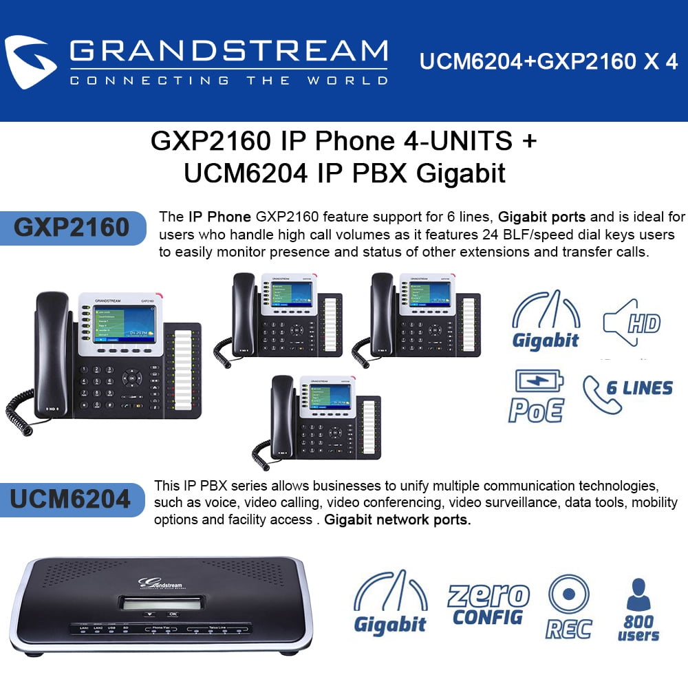Grandstream GXP2160 6 Line VoIP IP Phone PoE 