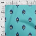 thumbnail image 1 of oneOone Georgette Viscose Fabric Peacock Feather Ikat Decor Fabric Printed BTY 42 Inch Wide, 1 of 4
