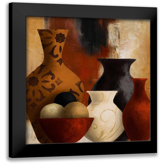 Loreth, Lanie 12x12 Black Modern Framed Museum Art Print Titled - Spiced Vessels II