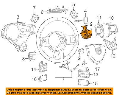 Genuine Chrysler 1KQ421J3AA Steering Wheel Genuine Chrysler 1KQ421J3AA Steering Wheel