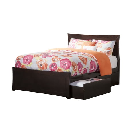 Metro Full Platform Bed With Matching Foot Board 2 Urban Drawers Multiple Colors