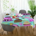 thumbnail image 5 of SKYSONIC Happy Birthday Delicious Cakes Rectangle Tablecloth,Valentine's Day Mother's Day Kitchen Decoration Dinner Rectangular Table Cover for Party Holiday Hotel BBQ-Machine Washable 60x60In, 5 of 7