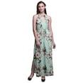 thumbnail image 1 of Bimba Bird Women Side Slits Long Casual Halter Maxi Dress Printed Party Wear-Large, 1 of 6