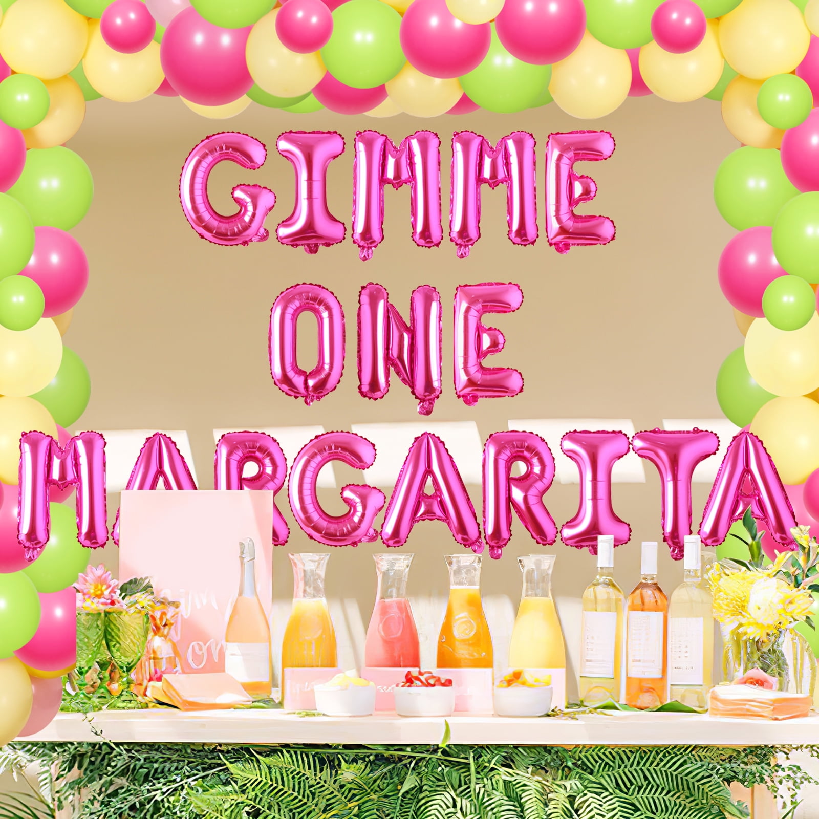 Margs & Matrimony Bachelorette Decor Kit - Rose Red Balloon Garland & Fringe Curtain For Mexican Fiesta