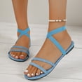 thumbnail image 3 of Strappy Sandals for Women 2025 Beach Casual Comfortable Open Toe Flat Walking Dress Summer Shoes, 3 of 8