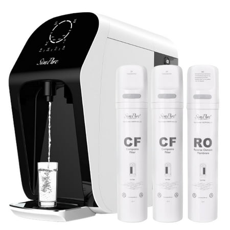 SimPure UV Countertop Reverse Osmosis System Water Filtration with Extra 1-Year Replacement Filter Set