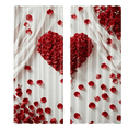 thumbnail image 2 of Valentines Day Curtains 2 Panels Set Valentine Falling Red Love Hearts Curtains for Living Room Light Filtering Privacy Semi Sheer Drapes for Bedroom Dining Valentine's Day Decor, 2 of 7