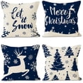 thumbnail image 2 of Funda de almohada con decoración navideña, diseño de cervatillo y árbol de Navidad, adecuada para la funda de cojín del sofá de la habitación del hogar, 2 of 5