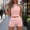 Pink, variant on Women's Ribbed 2 Piece Workout Set Halter Neck Crop Top High Waist Drawstring Biker Shorts Seamless Stretchy Yoga Athletic Wear Black S