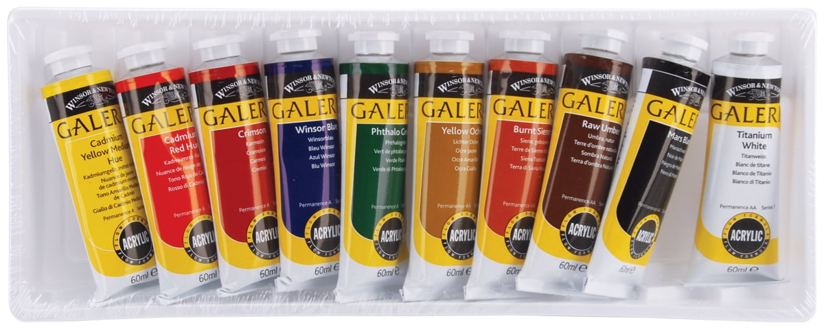 Winsor & Newton Galeria Acrylic Color Set 10-Colors, 60ml