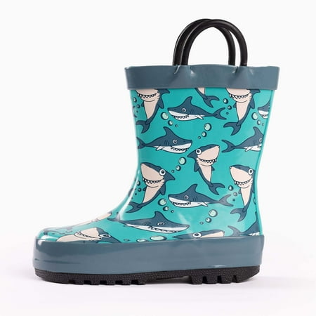 

NORTY Children Boys Unisex Waterproof Shark Rain Boots 12 Little Kid