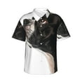 thumbnail image 1 of Fotbe Black And White Boston Terrier Camisa Hawaiana para Hombre Unisex – Camisa Casual de Verano con Botones de Manga Corta de Algodón y Lino,X-Large, 1 of 7